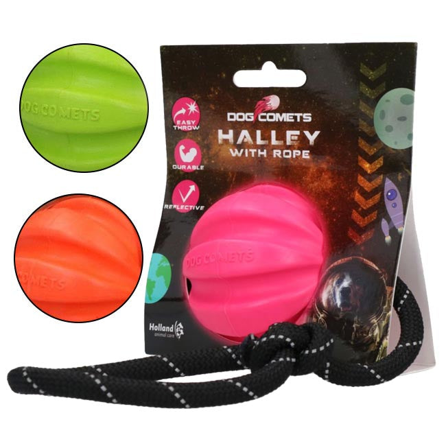 Dog Comets Ball Hale-Bopp mit Seil Grün / Pink / Orange