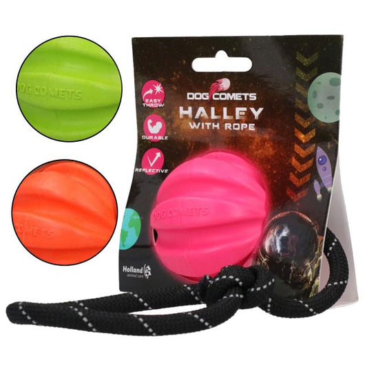 Dog Comets Ball Hale-Bopp mit Seil Grün / Pink / Orange