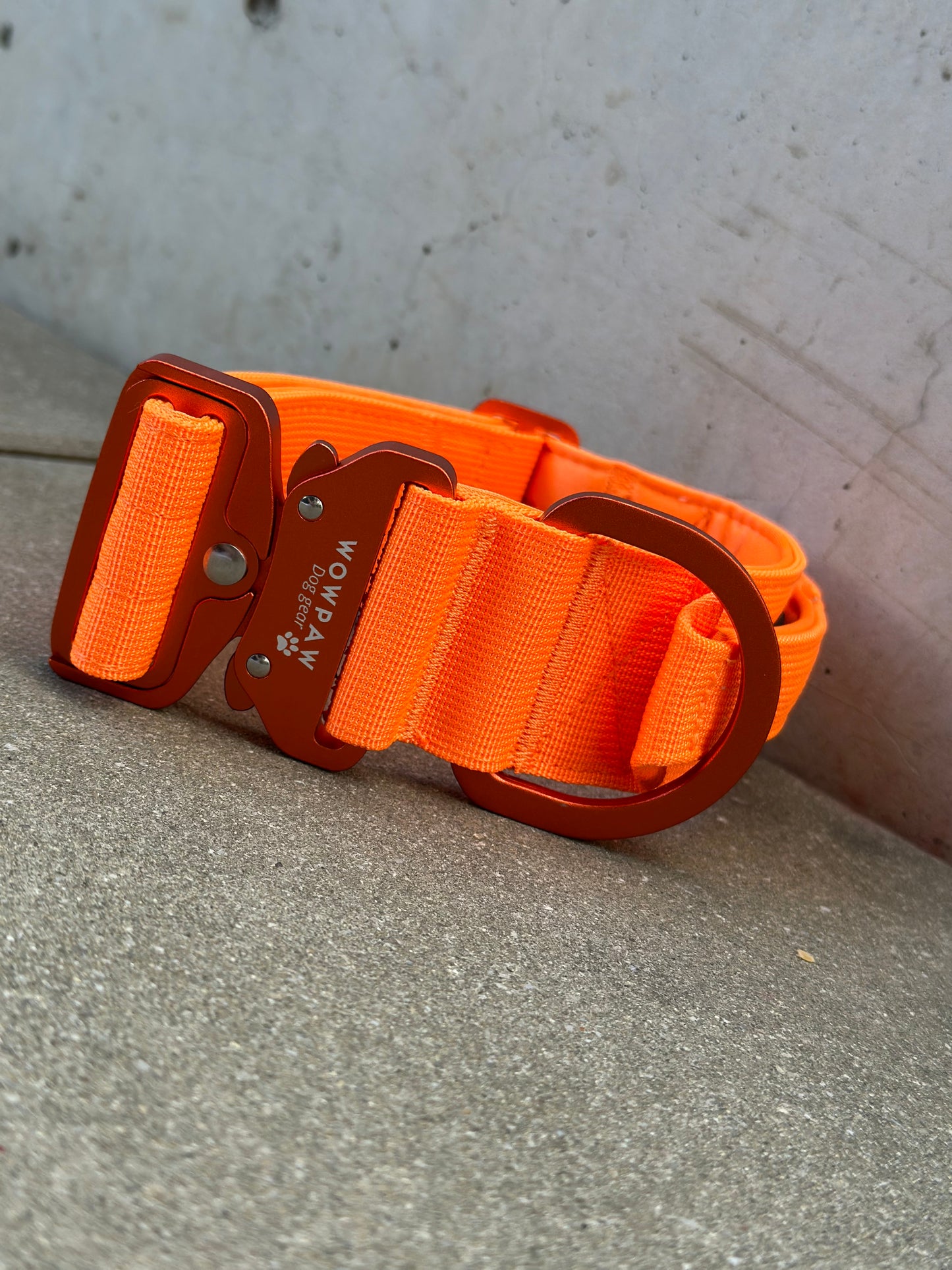 Hochwertiges taktisches Hundehalsband 5cm ULTRA LIGHT Neonorange Edition Größe L