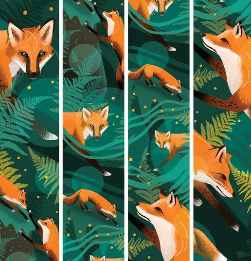 KETTU Halbzug Hundehalsband Green Forest Fox