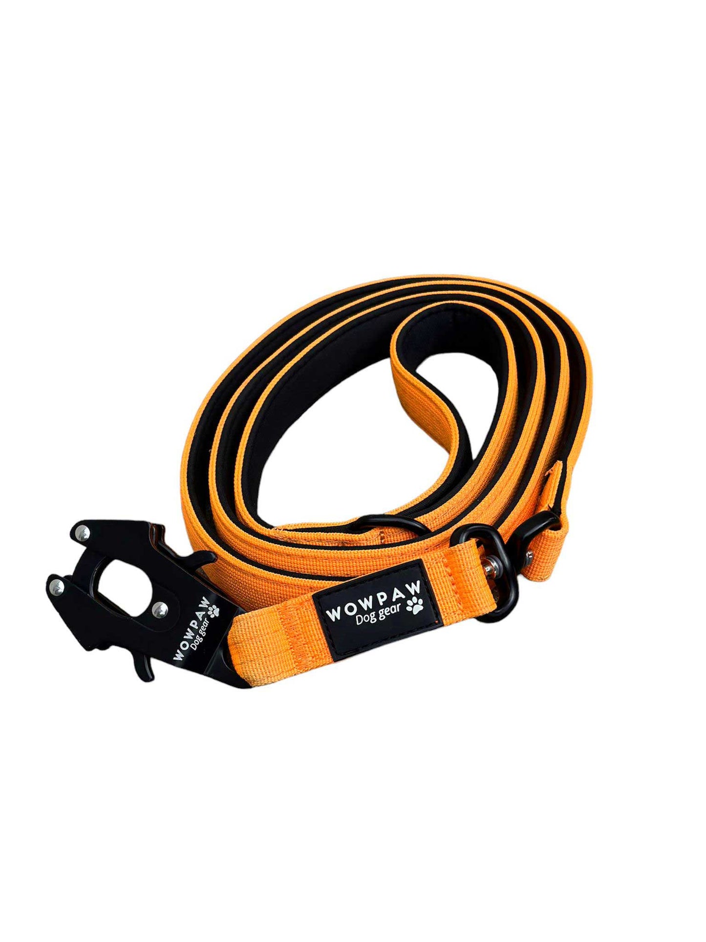 Taktische Hundeleine mit Froschkarabiner 360° drehbar Länge 1,8m Neonorange
